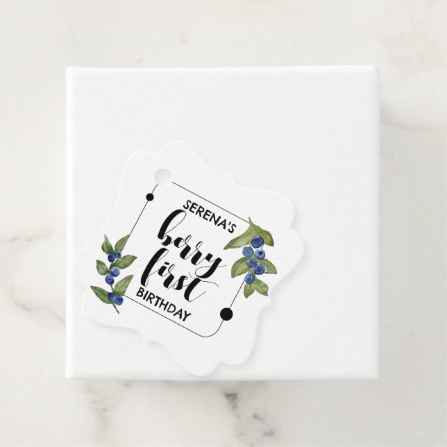Étiquettes Cadeau Berry First | 1er anniversaire | Blueberry | Mimin (En situation)