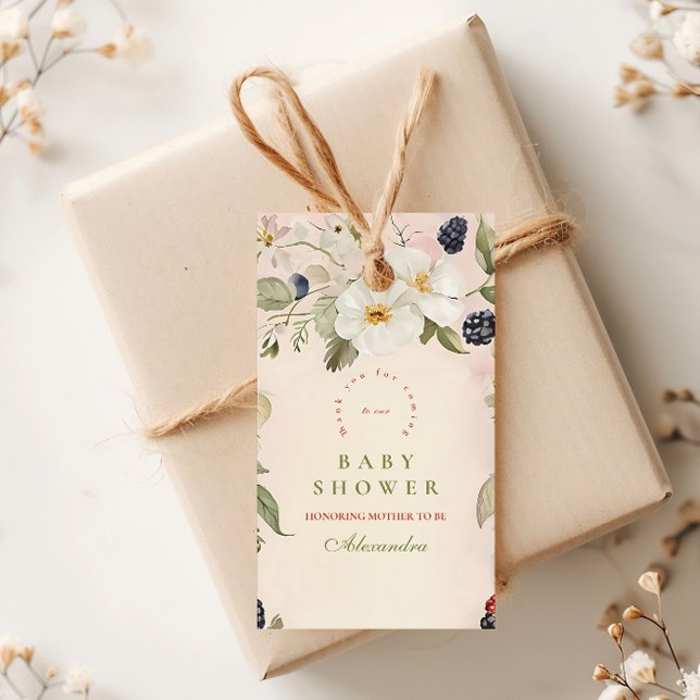 Étiquettes-cadeau Berry Sweet Baby shower (Créateur téléchargé)