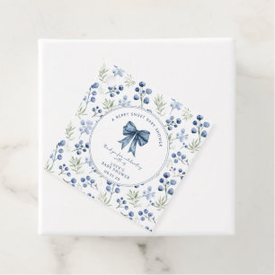 Étiquettes Cadeau Berry Sweet Baby shower Blueberry Bow Carré
