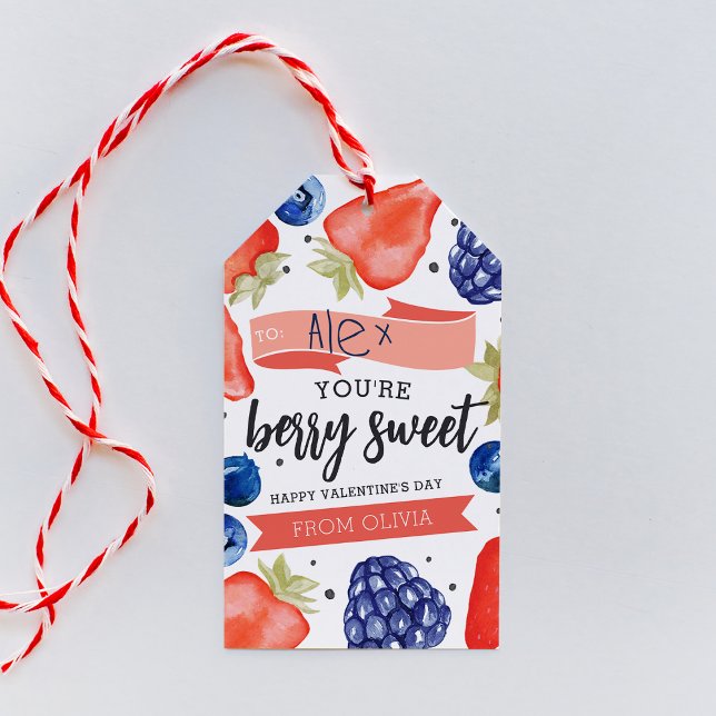 Étiquettes-cadeau Berry Sweet | Classe Saint Valentin (Créateur téléchargé)