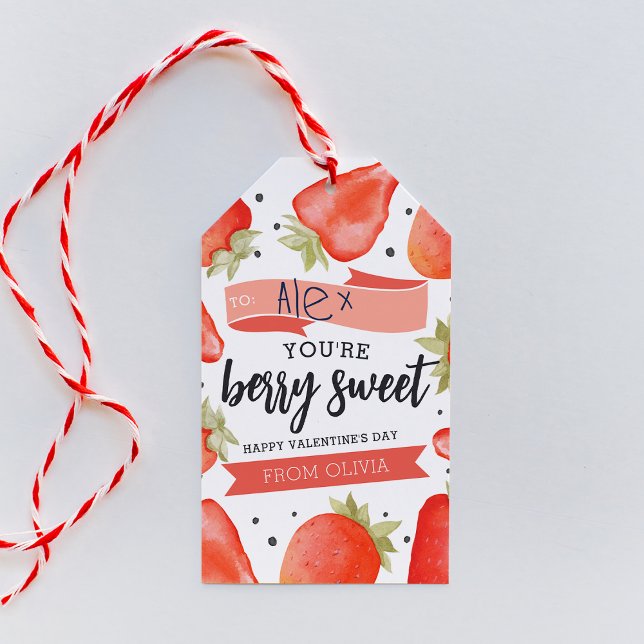 Étiquettes-cadeau Berry Sweet | Classe Saint Valentin (Créateur téléchargé)