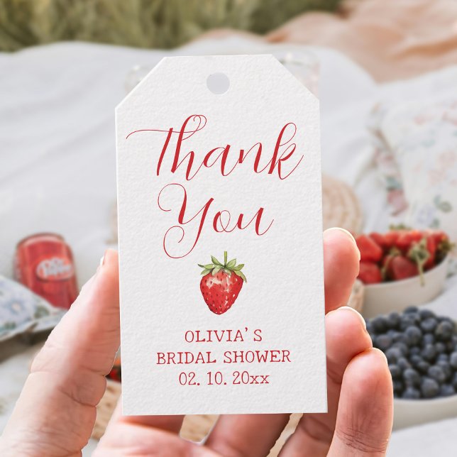 Étiquettes-cadeau Berry Sweet Fête des mariées fraise Favoriser (Créateur téléchargé)