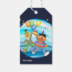 Étiquettes-cadeau Bert et Ernie Balloons d'anniversaire