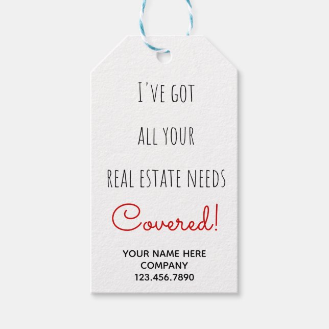 Étiquettes-cadeau Besoins immobiliers couverts (Devant)
