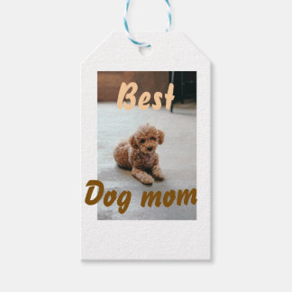 Étiquettes-cadeau Best dog mom brown puddle pet dog cat mothers day 