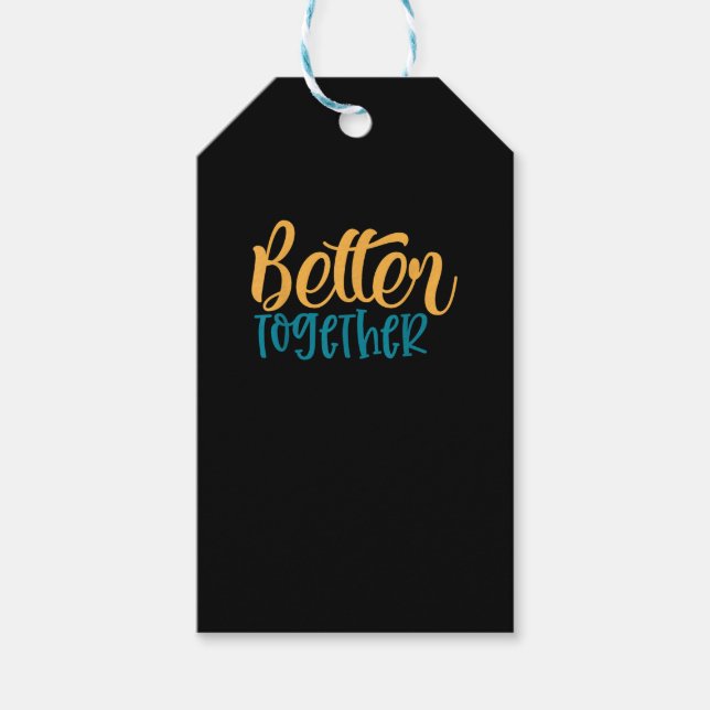 Étiquettes-cadeau Better Off Together Quote Positive Minimal Design  (Devant)