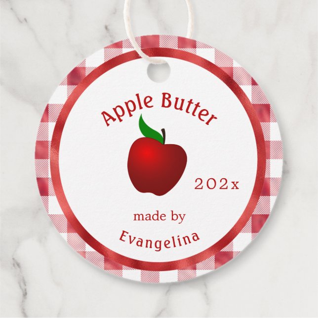 Étiquettes Cadeau Beurre Apple vintage - Canning personnalisée (Dos)