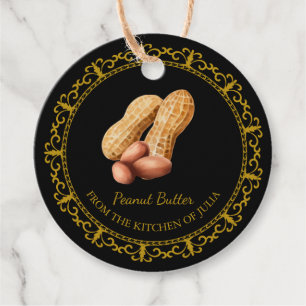 Étiquettes Cadeau Beurre d'arachide maison vintage Hang Tag l Noir