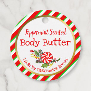 Étiquettes Cadeau Beurre de corps de menthe de Noël personnalisable