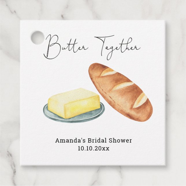Étiquettes Cadeau Beurre ensemble Fête des mariées (Devant)