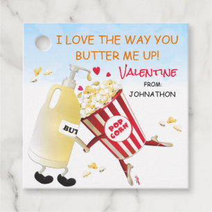 Étiquettes Cadeau Beurre Popcorn Funny Pun Couple Valentine