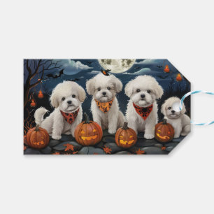 Étiquettes-cadeau Bichon Frise Halloween Éffrayant