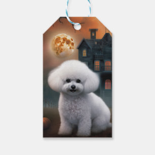 Étiquettes-cadeau Bichon Frise Halloween effroi