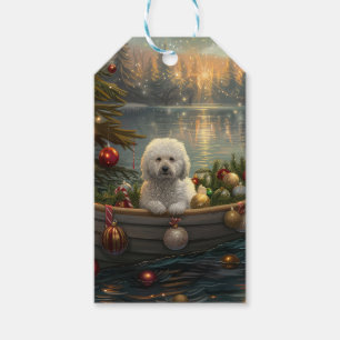 Étiquettes-cadeau Bichon Frise Noël Festive Voyage