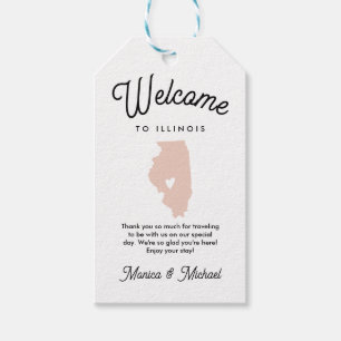 Étiquettes-cadeau Bienvenue à ILLINOIS Mariage N'IMPORTE QUELLE COUL