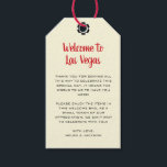 Étiquettes-cadeau Bienvenue à Las Vegas Black Cream Mariage Bienvenu<br><div class="desc">Se marier à Las Vegas ? Ces étiquettes d'accueil crème blanc,  rouge et noir ajouteraient parfaitement à la corbeille d'accueil de votre hôtel. Personnalisez avec votre propre texte sincère.</div>