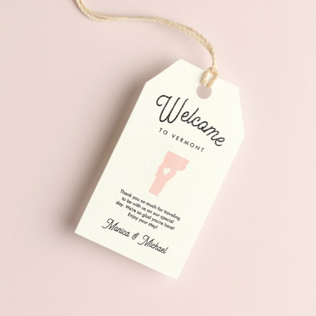 Étiquettes-cadeau Bienvenue à VERMONT Mariage N'IMPORTE QUELLE COULE (Créateur téléchargé)