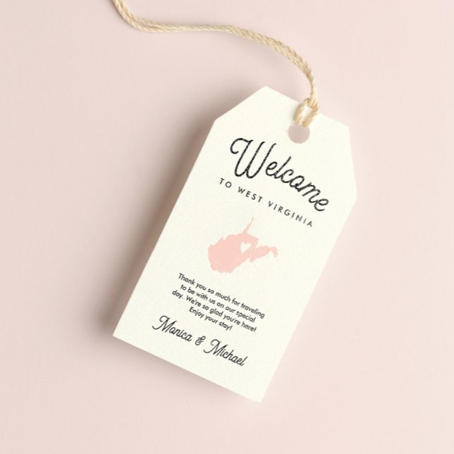 Étiquettes-cadeau Bienvenue à WEST VIRGINIA Mariage N'IMPORTE QUELLE (Créateur téléchargé)