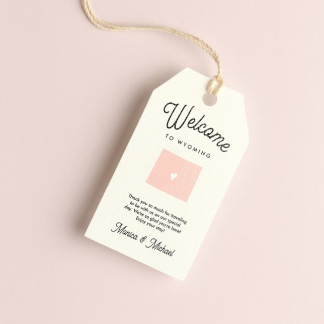 Étiquettes-cadeau Bienvenue à WYOMING Mariage N'IMPORTE QUELLE COULE (Créateur téléchargé)