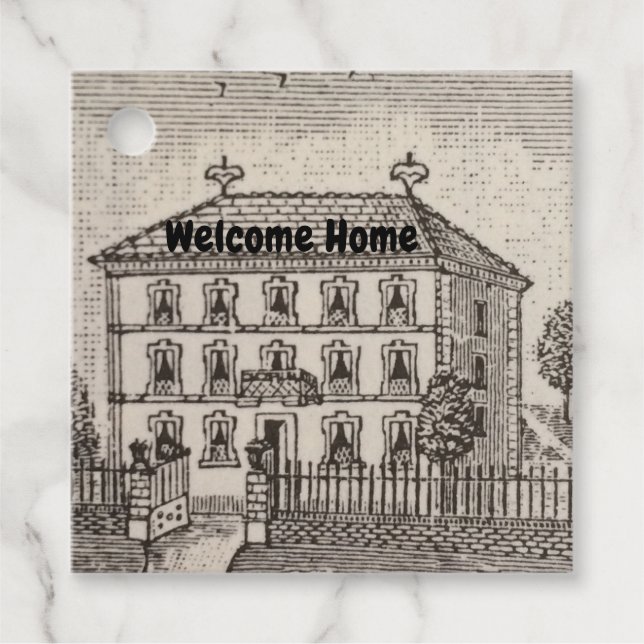 Étiquettes Cadeau Bienvenue Accueil Nouveau Home Acheteur Realtor Me (Devant)