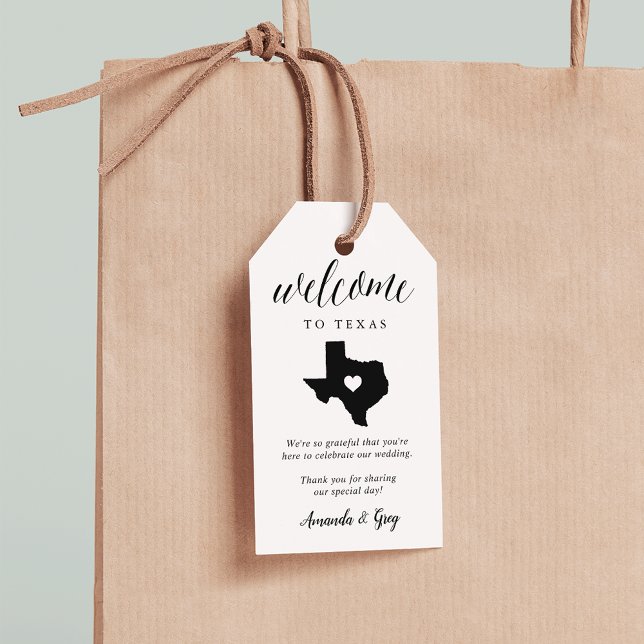 Étiquettes-cadeau Bienvenue au Mariage du Texas (Créateur téléchargé)