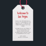 Étiquettes-cadeau Bienvenue au Mariage Las Vegas<br><div class="desc">Se marier à Las Vegas ? Ces étiquettes d'accueil blanches et noires ajouteraient parfaitement à la corbeille d'accueil de votre hôtel. Personnalisez avec votre propre texte sincère.</div>