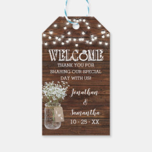 Étiquettes-cadeau Bienvenue barbecue I do couples douche rustique fa