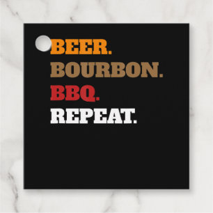 Étiquettes Cadeau Bière amusante Bourbon Bbq Répéter Hommes Femmes A