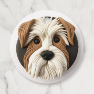 Étiquettes Cadeau Biewer Terrier Dog 3D inspiré