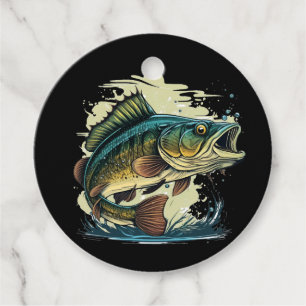 Étiquettes Cadeau big-bass-fish-vecteur-dessin-T-shirt-big-bass-fish