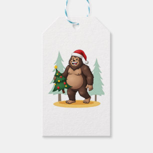 Étiquettes-cadeau Bigfoot Arbre de Noël Santa Hat (5)