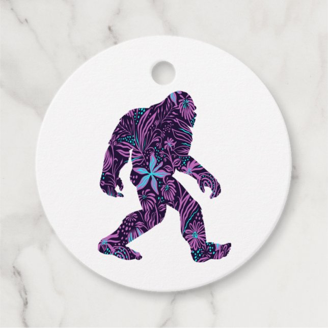 ÉTIQUETTES CADEAU BIGFOOT FLORAL (Devant)