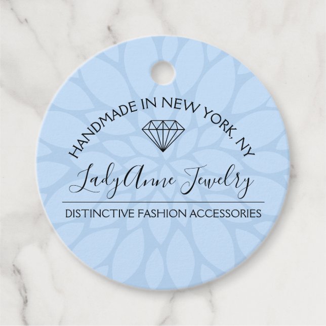 Étiquettes Cadeau Bijouterie Boutique Diamond Beads Gems Hang (Devant)