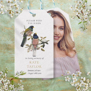 Étiquettes-cadeau Bird Seed Packet Funeral Memorial Photo Tags cadea