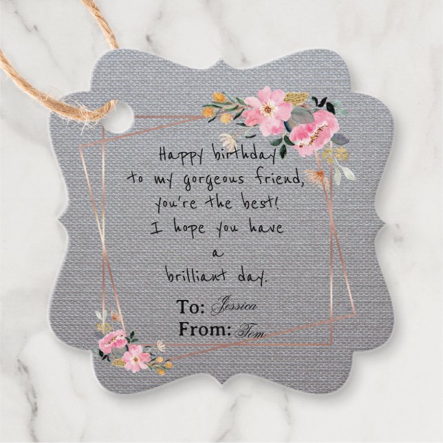 Étiquettes Cadeau Birthday Favor Tags (Devant)