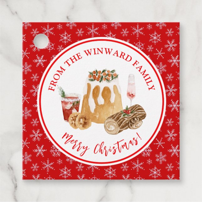 Étiquettes Cadeau Biscuits de fêtes de Noël Pudding de Noël (Devant)
