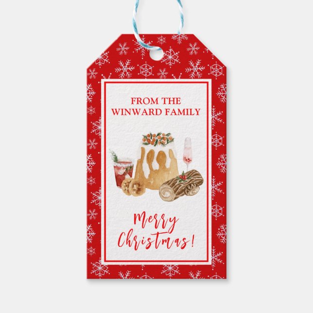 Étiquettes-cadeau Biscuits de Noël Pudding de Noël (Devant)