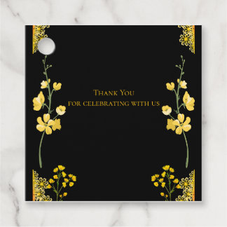Étiquettes Cadeau Black and Gold Wedding Favor Tag