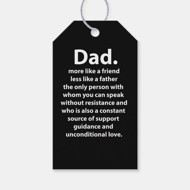 Étiquettes-cadeau Black and White Dad Daddy Quote  (Devant)