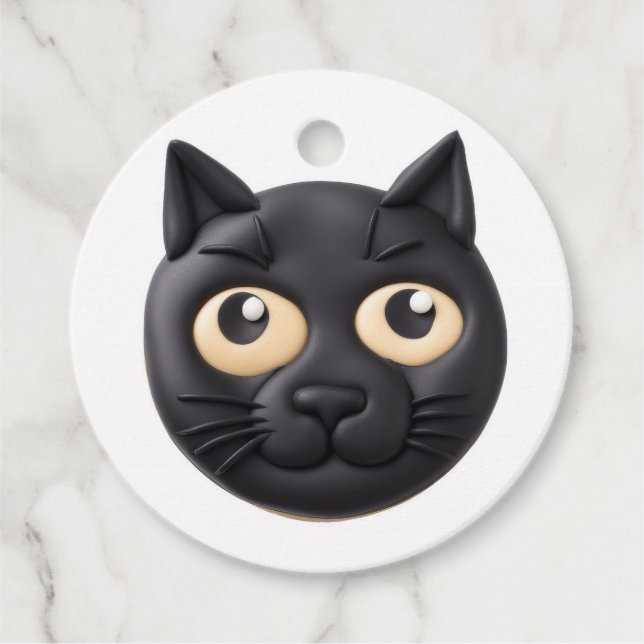 Étiquettes Cadeau Black Cat 3D Inspiré (Devant)