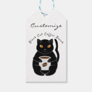 Étiquettes-cadeau Black Cat Coffee Break Thunder_Cove