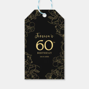 Étiquettes-cadeau Black Gold 60e anniversaire
