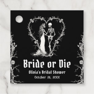 Étiquettes Cadeau Black gothique Halloween mariée ou Fête des mariée