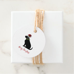 Étiquettes Cadeau Black Lab Joyeux Noël Silhouette Fun Moderne