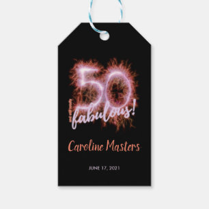 Étiquettes-cadeau Black Pink 50 et toujours Fabulous 50th Birthday P