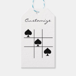 Étiquettes-cadeau Black Spades Tac Toe Thunder_Cove