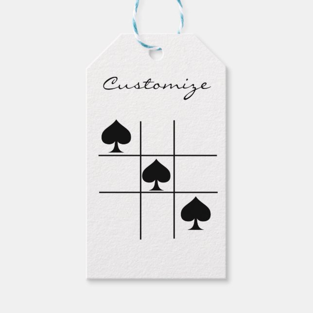 Étiquettes-cadeau Black Spades Tic Tac Toe Thunder_Cove (Devant)