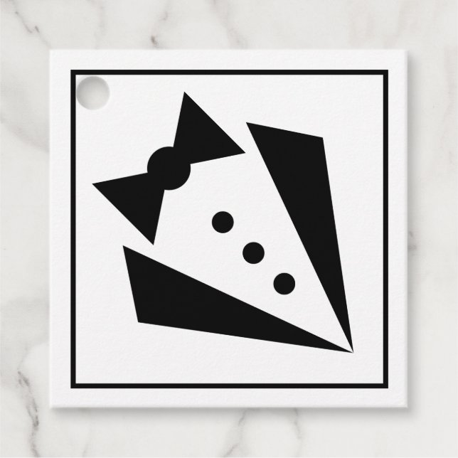 Étiquettes Cadeau Black Tie - Soirée Smoking Enterrement de Vie de C (Devant)