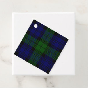 Étiquettes Cadeau Black Watch Tartan bleu vert Plaid