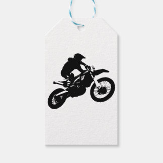 Étiquettes-cadeau Black White Pop Art Motocross Motorcyle Sport